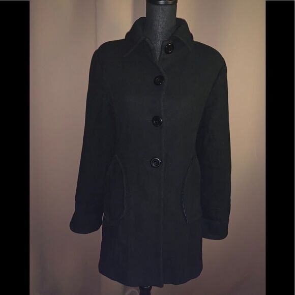 Metrostyle Single Breasted Wool Pea Coat - Picture 1 of 6
